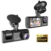 Dash Cam Wir Night Vision Loop Recording &amp; 2 "หน้าจอ IPS 1080P 3 Camera