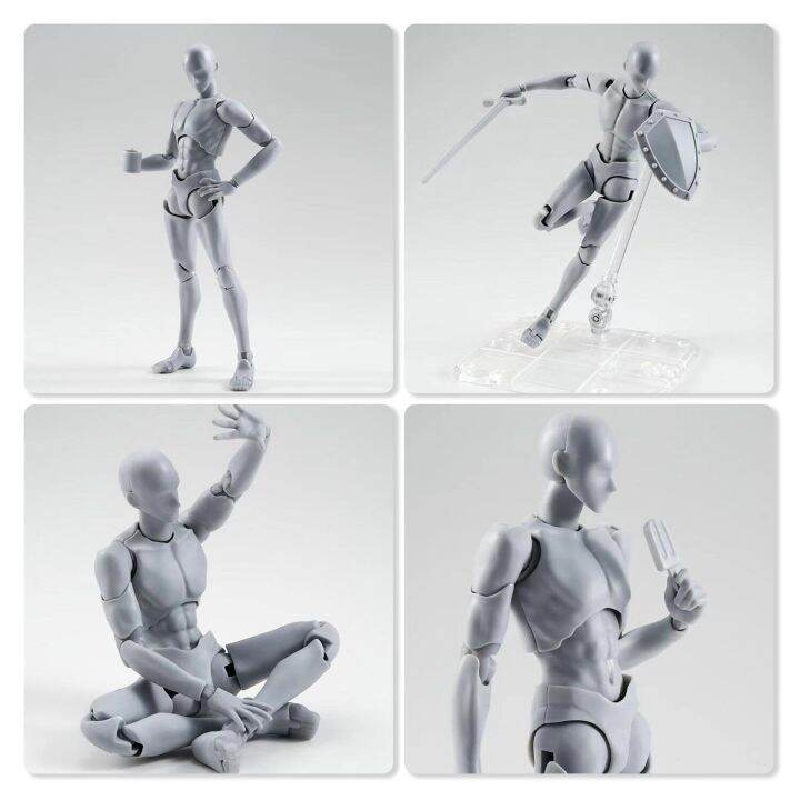 15cm-grey-shf-male-mannequin-moveable-gestures-joints-body-action-anime-painting-collectible-model-figure-doll-toy-children-gift