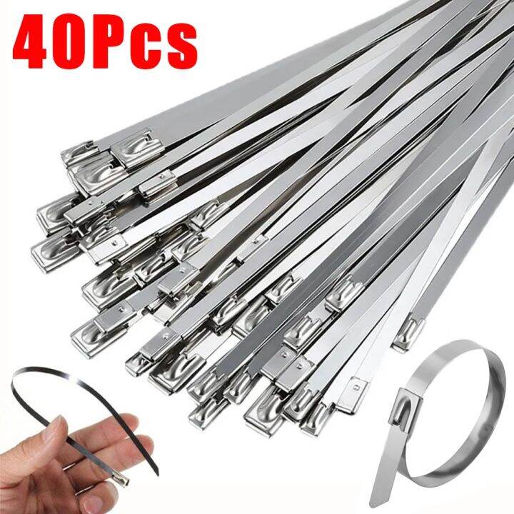 20-40pcs-stainless-steel-cable-ties-reusable-self-sealing-fastening-ring-cable-tie-multi-purpose-metal-hardware-cable-organizer