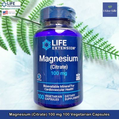 แมกนีเซียม ซิเตรต Magnesium Citrate 100 mg 100 Vegetarian Capsules - Life Extension