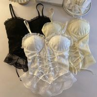 Pure Desire Sexy Lace Hot Girls สายรัดสายรัดเสื้อกล้ามใส่ด้านนอกสำหรับผู้หญิงชุดชั้นในที่มีแผ่นรองหน้าอกด้านในสำหรับผู้หญิง