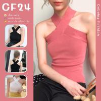 ꕥCatalog Fashionꕥ เสื้อไหมพรมแฟชั่นแต่งคอไขว้ ผ้ายืดได้เยอะ