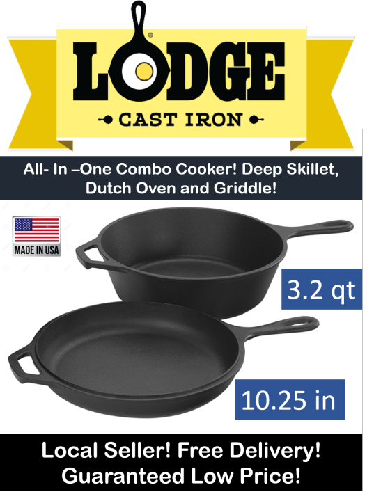 Lodge 3.2 Quart Cast Iron Combo Cooker - Ordered from Lazada Here