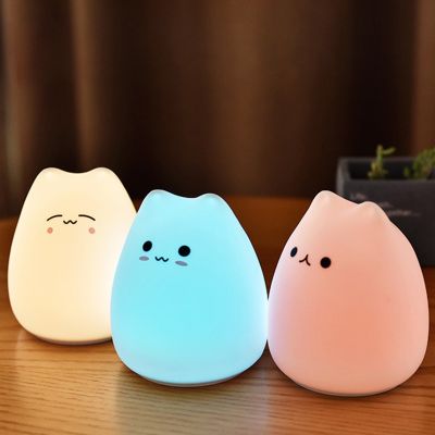 【CC】 Colorful Night Silicone Soft Cartoon Baby Lamp for Children