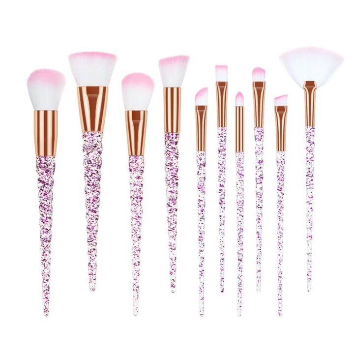 10-pcs-makeup-brush-set-crystal-threaded-handle-powder-foundation-blush-blending-cosmetic-beauty-make-up-brush-pincel-maquiagem-makeup-brushes-sets