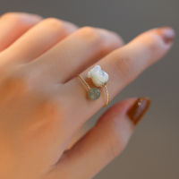 Linglan Flower Hotan Jade Rose Ring Personalized Proposal Anniversary Gift Creative Flower Ring Opening China-Chic 0N8V