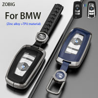 ZOBIG ซิงค์อัลลอยสำหรับ BMW ที่ครอบที่ห้อยกุญแจเปลือกเคสกุญแจรถยนต์พร้อมพวงกุญแจพอดีกับ BMW GT3 GT5 X3 X4 1 2 3 4 5ซีรีส์เคสกุญแจรีโมตของแท้