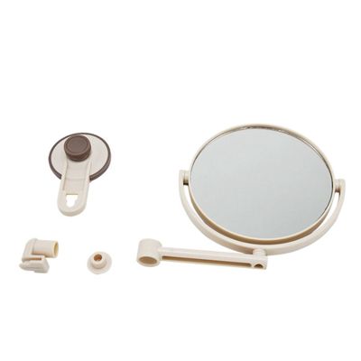 3X Bath Mirror Cosmetic Mirror 1X/3X Magnification Suction Cup Adjustable Makeup Mirror Double-Sided Bathroom Mirror