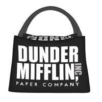 สำนักงานรายการทีวี Dunder Mifflin กระดาษบริษัทถุงอาหารกลางวันผู้หญิงคูลเลอร์ความร้อนฉนวนกล่องอาหารกลางวันสำหรับโรงเรียนทำงานถุงปิกนิก