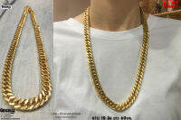 สร้อยคอทองด้าน10มิล ลายก้างปลา กิ๊บล็อค necklace hiphop สแตนเลสแท้ Stainless แฟชั่นชาย แฟชั่นผู้หญิง 316l allacc