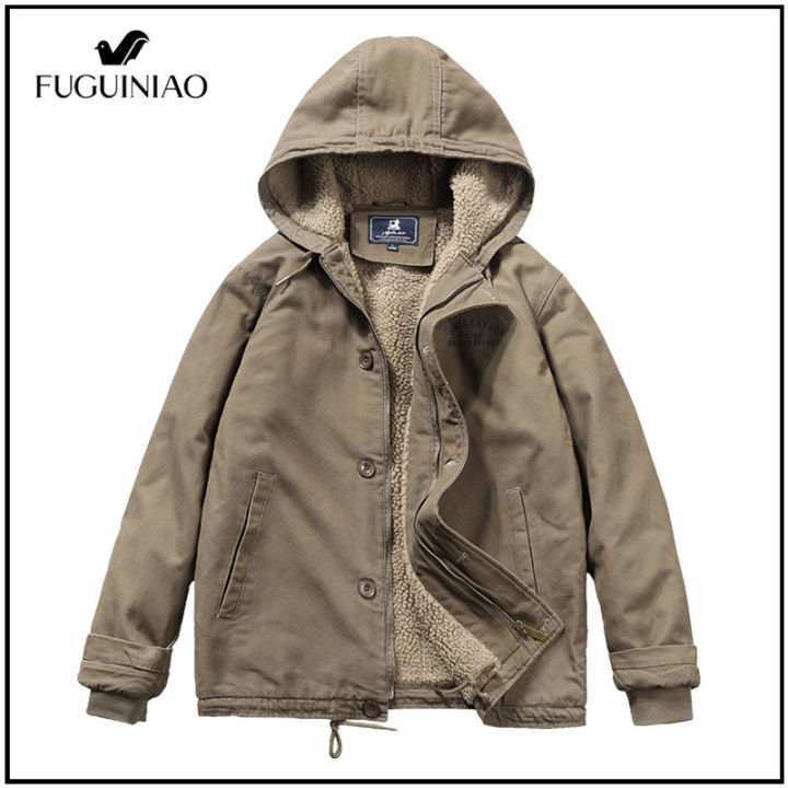 fuguiniao-เสื้อแจ็คเก็ตกันลมสำหรับผู้ชาย-เสื้อโค้ทกันหนาวมีฮู้ดแบบลำลองเสื้อโค้ทผู้ชายของขวัญเสื้อโค้ททหาร-m-4xl