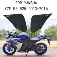 สติกเกอร์ติดรถจักรยานยนต์สำหรับ Yamaha YZF R25 R3 2013-2016ถังน้ำมันสติกเกอร์กันน้ำสติกเกอร์ติดด้านหลังถังน้ำมันป้องกันรอยขีดข่วน