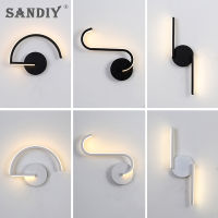 Minimalist Led Wall Lamps BlackWhite Bedside Lamp Novelty Wall Light Nordic Sconce for House Wall Mount Indoor Lighting Fixture