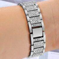 “：{+ Diamond Stainless Steel Strap For  Galaxy Watch 3 45Mm Active 2 Metal Bracelet For  Watch GT 2E 46Mmm Wristband