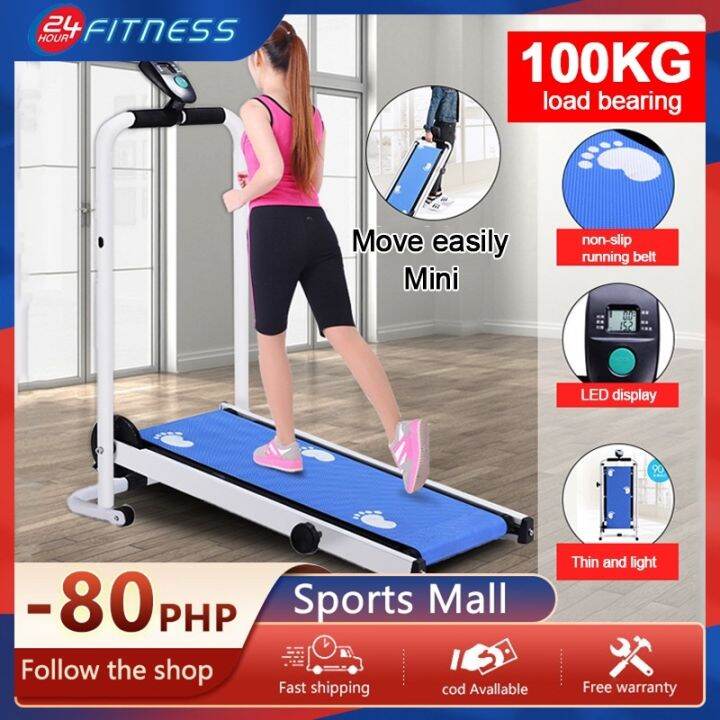 Multifunctional foldable mechanical treadmill No power Electronic meter