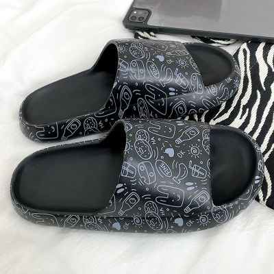 【CC】∋✟  Fashion Men Slippers Beach Sandals Printing Anti Shoes Suitable Indoor and Outdoor Design