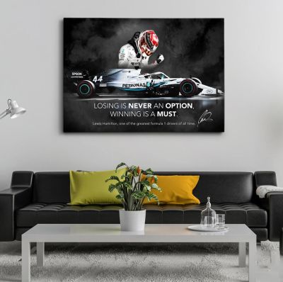 สร้างแรงบันดาลใจ Lewis Hamilton F1แชมป์ผ้าใบพิมพ์โปสเตอร์ศิลปะสำหรับห้องนอน Cuadros Home Decor