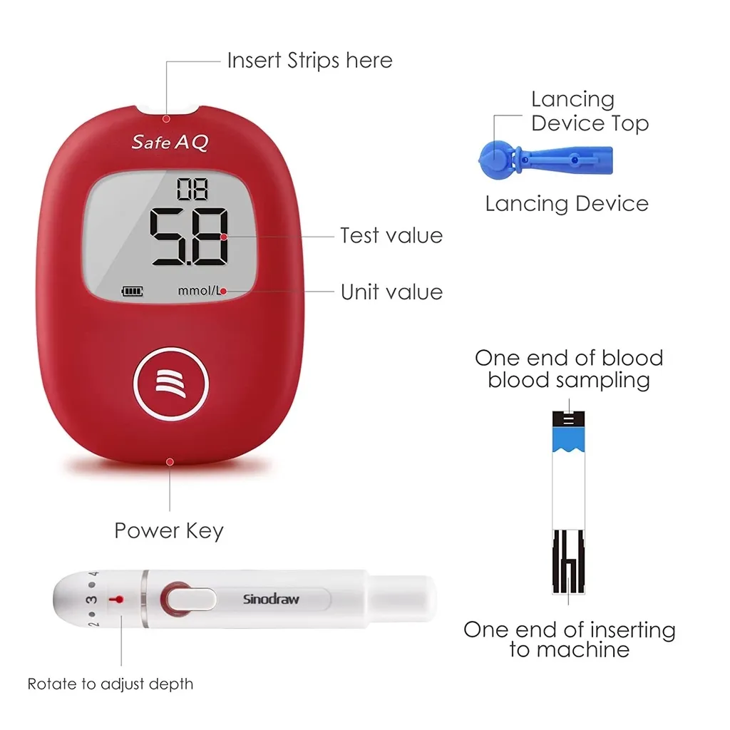 [COD]yueyan362 Sinocare Safe AQ Blood Glucose Monitor Diabetes Test Kit