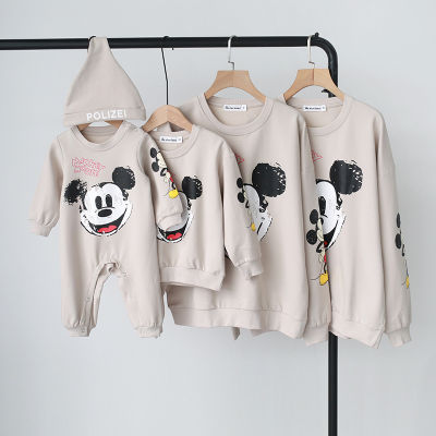 Autumn Cartoon Matching Family Outfits Fashion Sweater Mother Daughter Clothing Baby Long-sleeved Romper Mommy and Me Clothes