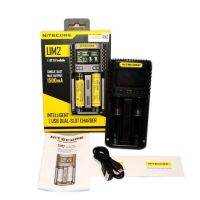 NITECORE UM4 UM2ที่ชาร์จเร็วยูนิเวอร์ซอลอัตโนมัติสายยูเอสบีอัจฉริยะแบบ Dual-Slot ที่ชาร์จหน้าจอ LCD แบตเตอรี่ไอเอ็มอาร์ Li-Ion 18650 21700