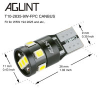 AGLINT 10PCS LED T10 168 194 2825 Wedge CANBUS W5W Car Bulbs 9LED Car Interior Doom Map Reading Courtesy Trunk Lights White 12V