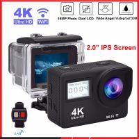 4K กล้องแอคชั่นแคมเมราความละเอียดสูงพิเศษแบบ Dual LCD 2นิ้ว IPS Wi-F 16MP 30M Go กันน้ำ Pro Sports DV หมวกกันน็อกกล้องวีดีโอพร้อมรีโมทคอนโทรล