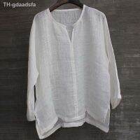 ▧✖♕ 8 Colors Cotton Shirt Men Sleeve Oversize Camisa V Neck Boho Mens Shirts Size M-5xl