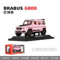 โมเดลรถอัลลอย1:32 Brabus ดึงกลับไปที่โช้คอัพสี่ล้อแบบอะคูสติกและไฟจำลองรถออฟโรดรถของเล่นเด็ก