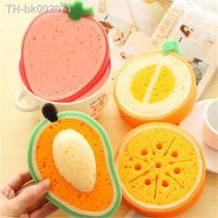 ♣☄❄ 4pcs/set Creative Cleaning Sponge Fruit Shape Washing Dishes Sponge Thickened Dishwashing Wipe Household Kitchen Accessories