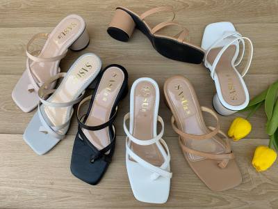 SuwimolShop รองเท้า -ส้นสูง แฟชั่น ผู้หญิง  (ส้นสูงกลมสอดโป้ง) แฟชั่นสุดเก๋ 6 สีให้เลือกเลยจ้า 36-40