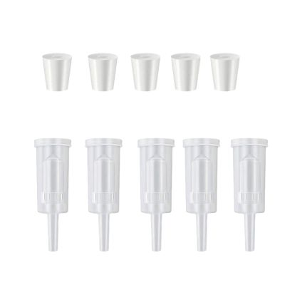 5 Pack Exhaust Seal Valve with Rubber Airlock Stopper Twin Airlock for Wine Making, Beer Brewing Glass Carboy Fermenter