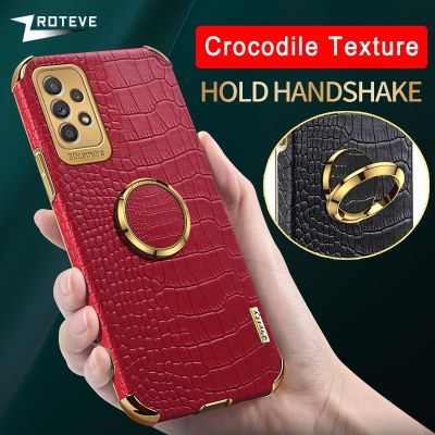 「Enjoy electronic」 A53 Case Zroteve Crocodile Pattern Leather Ring Cover For Samsung Galaxy A73 A13 A23 A03S A33 A52 A72 M52 M33 M53 5G Phone Cases
