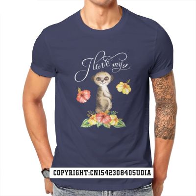 เสื้อยืดผู้ชายลาย I Love My Meerkat I สีน้ำ