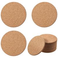 1Set Wooden Thick Cork Coasters for Drink 4 Inch Wooden Thick Drink Coasters Set for Plants Bar Glass Cup Table