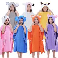 Childrens animal hooded absorbent bathrobe pajamas cotton cartoon anime cute baby absorbent bathrobe boy girl beach towel bath