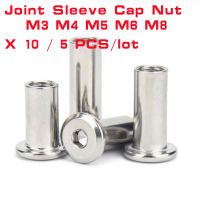 5 10 20pcs M3 M4 M5 M6 M8 304 Stainless Steel Large Flat Hex Hexagon Socket Head Rivet Connector Insert Joint Sleeve Cap Nut2023