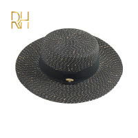 Ladies Sun Fedora Hats Small Bee Straw Hat European and American Retro Gold Braided Hat Female Sunshade Flat Cap Visors Hats RH