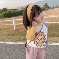 Girls Sweater Spring Autumn Children Cartoon Printing Loose Thin Bottoming Knitted Pullover