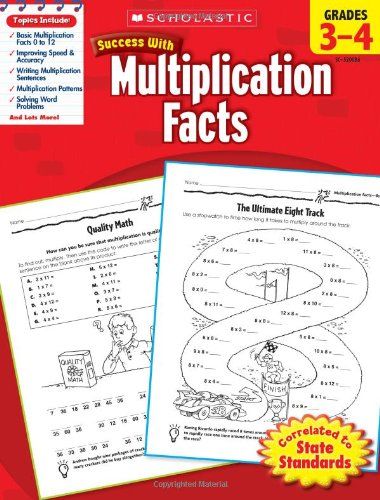 English original academic success with multiplication facts, grades 3-4 math multiplication and division, American Primary School English learning music family exercise book
