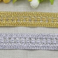 [HOT!] 1M Latest Gold Lace Fabric 3.5cm Applique Lace Ribbon Guipure Silver Laces Collar Trim Sewing Trimmings Curtain Ribbon Craft P17