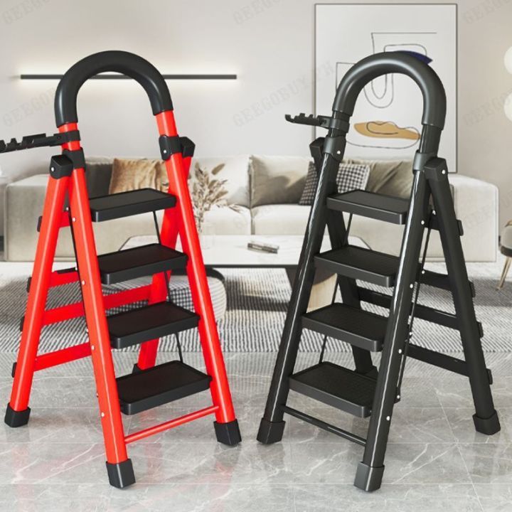 Geegobuy Telescopic Herringbone Ladder Climbing Ladder Blue Stowed ...