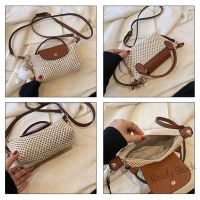 【Ready Stock】 ☞▼ C23 SHANRONG Woven Dumpling Bag Nylon With Pendant Portable Shoulder Bag Small Square Solid Color Outdoor