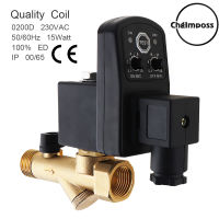 ChgImposs AC 220V ทองเหลืองอิเล็กทรอนิกส์ท่อระบายน้ำวาล์วสยามประเภทวาล์วมีตัวจับเวลา OPT และ2-Way 2ตำแหน่งสำหรับเครื่องอัดอากาศ/Cooler