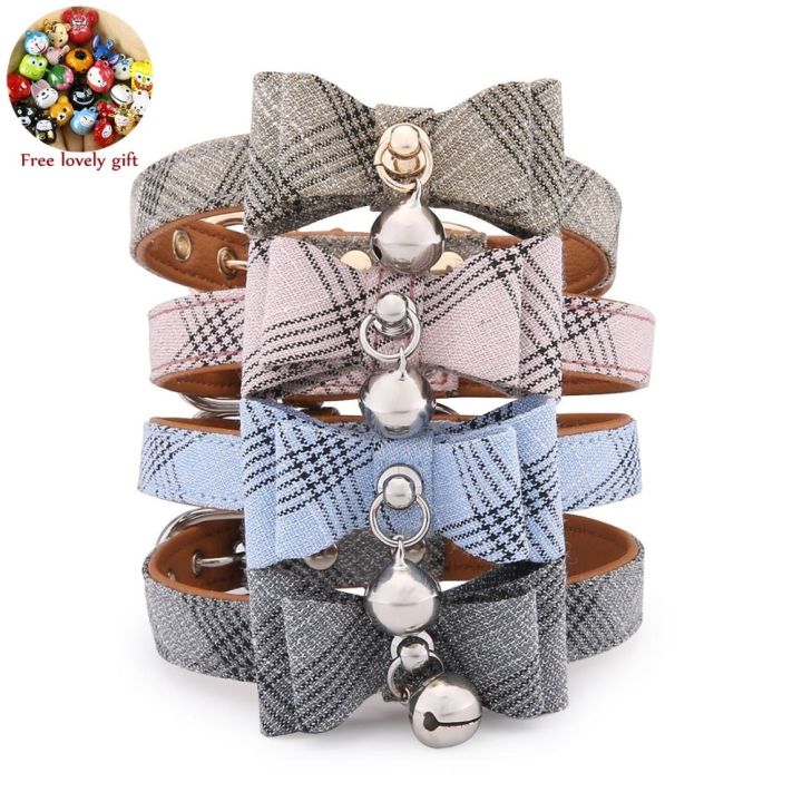 hot-bowtie-cat-collar-charm-safety-break-away-nylon-necktie-collar-for-cats-bell-leather-cat-collars-belt-tie-chihuahua-collier-chat