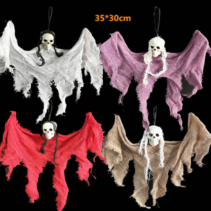 uni-halloween-hanging-skull-head-ghost-haunted-house-escape-horror-props-ornament-ตกแต่งคริสต์มาส