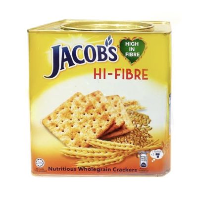 จาคอบส์ แครกเกอร์ สูตรไฮไฟเบอร์ แบบถัง | Jacobs Hi-Fibre Wheat Cracker Tin 600g
