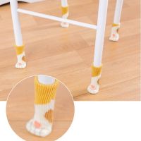 ✔❀ 4Pcs Anti-slip Chair Foot Pad Knitted Cat Paw Furniture Feet Protective Cover Cartoon Table Leg Mat