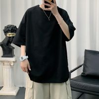 [COD] 2021 new summer solid round neck short-sleeved T-shirt mens loose Korean style trendy half-sleeved casual bottoming students