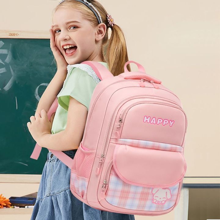 jojo-กระเป๋านักเรียนลายสก๊อตสำหรับเด็กสีชมพูเด็กน่ารักสไตล์-jk-กระเป๋านักเรียนของเด็กผู้หญิงโรงเรียนประถมเจ้าหญิงฉบับภาษาเกาหลีป้องกันสันเป้สะพายหลังแบบมีฝาปิดเด็กผู้หญิง