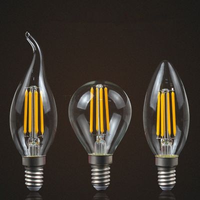 Vintage Edison Filament Bulb C35 E27 220V 12W 8W 4W Retro E14 C35L Led Dimmable Candle Bulbs Lamp For Indoor Chandelier Lighting